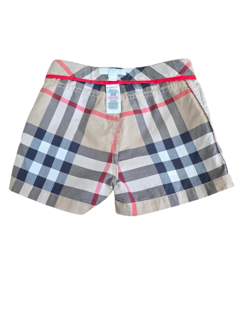 Burberry Kids Novacheck Print Beige and Black Plaid Shorts Sz 6Y - Picture 4 of 14